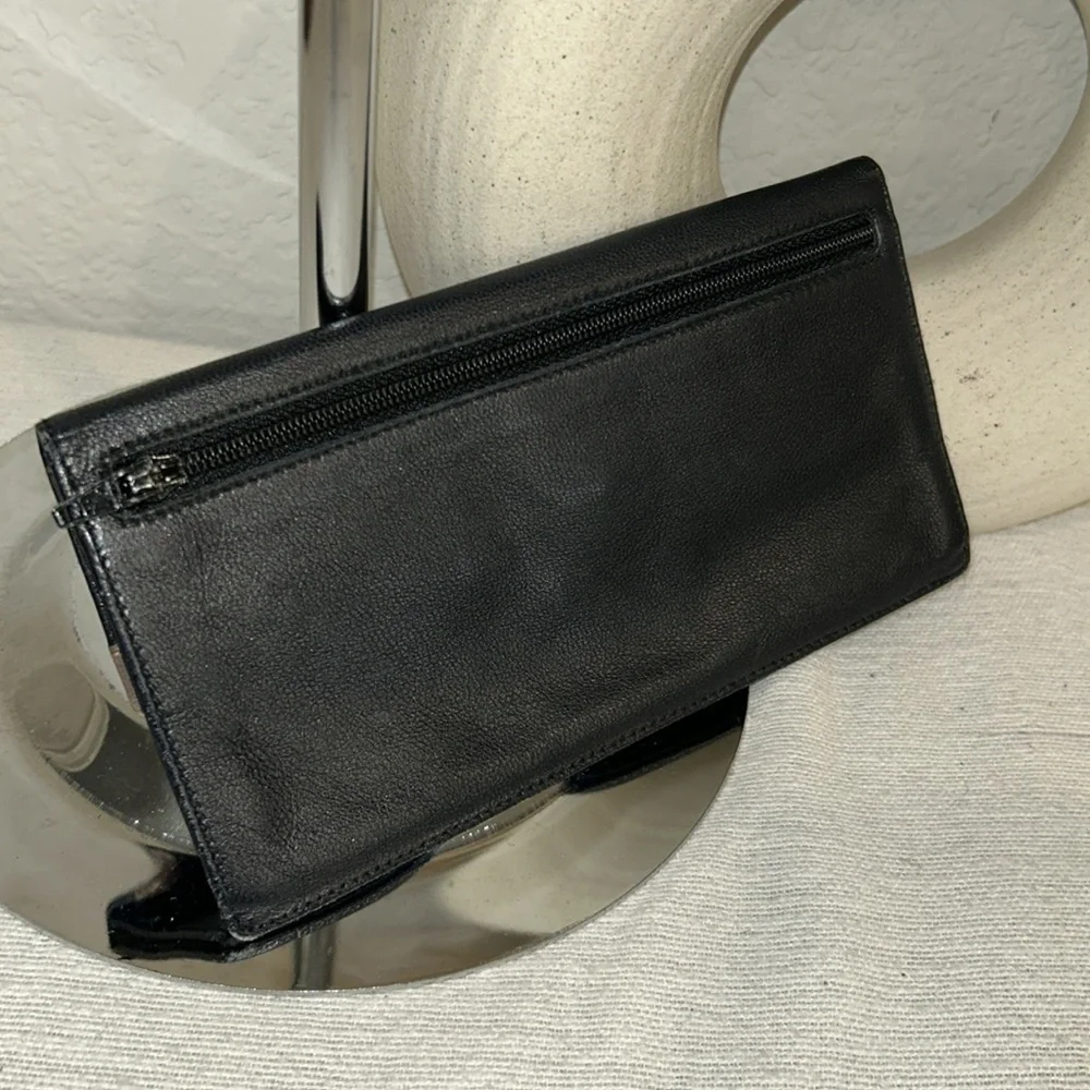 CHRISTIAN DIOR Leather Navy Blue Wallet
